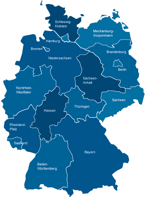Karte der deutschen Bundesländer